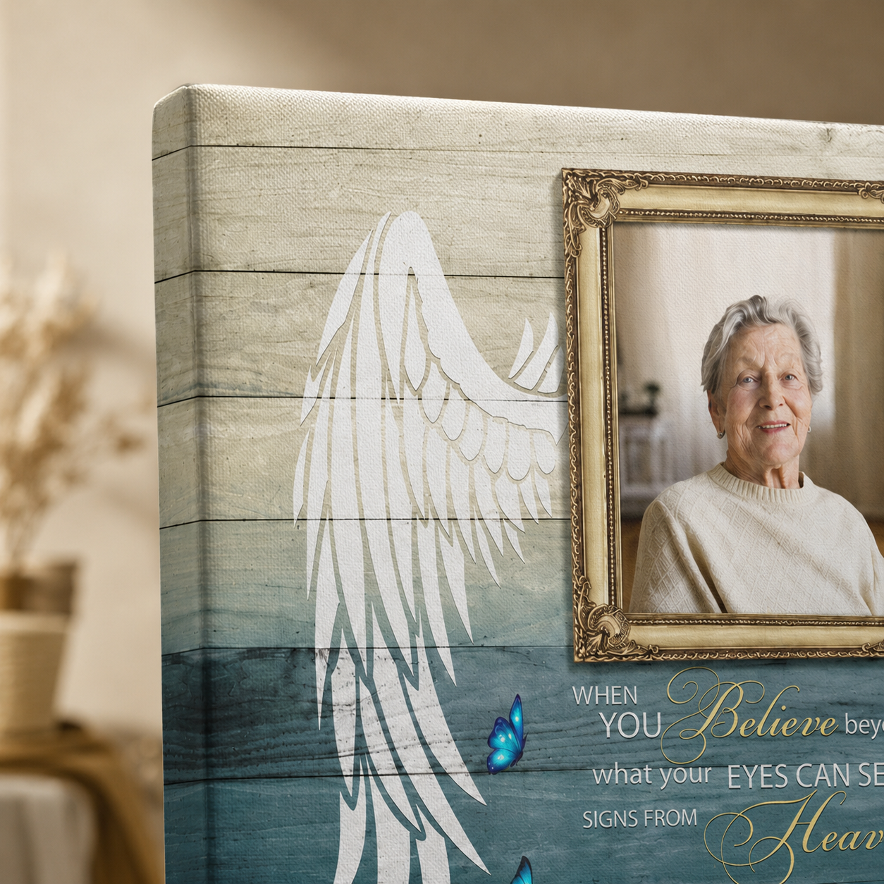 Your Wings Were Ready When You Believe Memorial Canvas | Memorial Gift For Loss