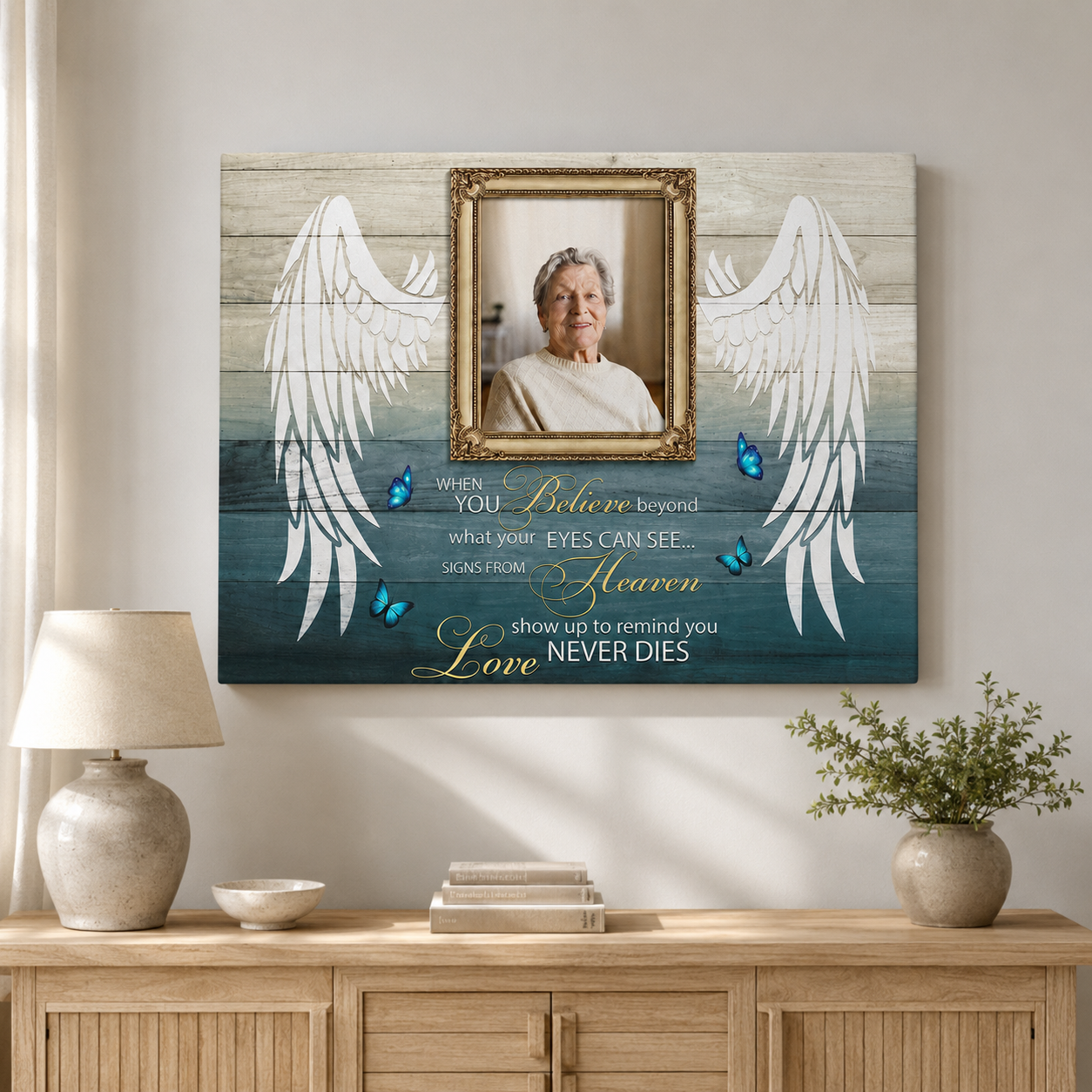 Your Wings Were Ready When You Believe Memorial Canvas | Memorial Gift For Loss