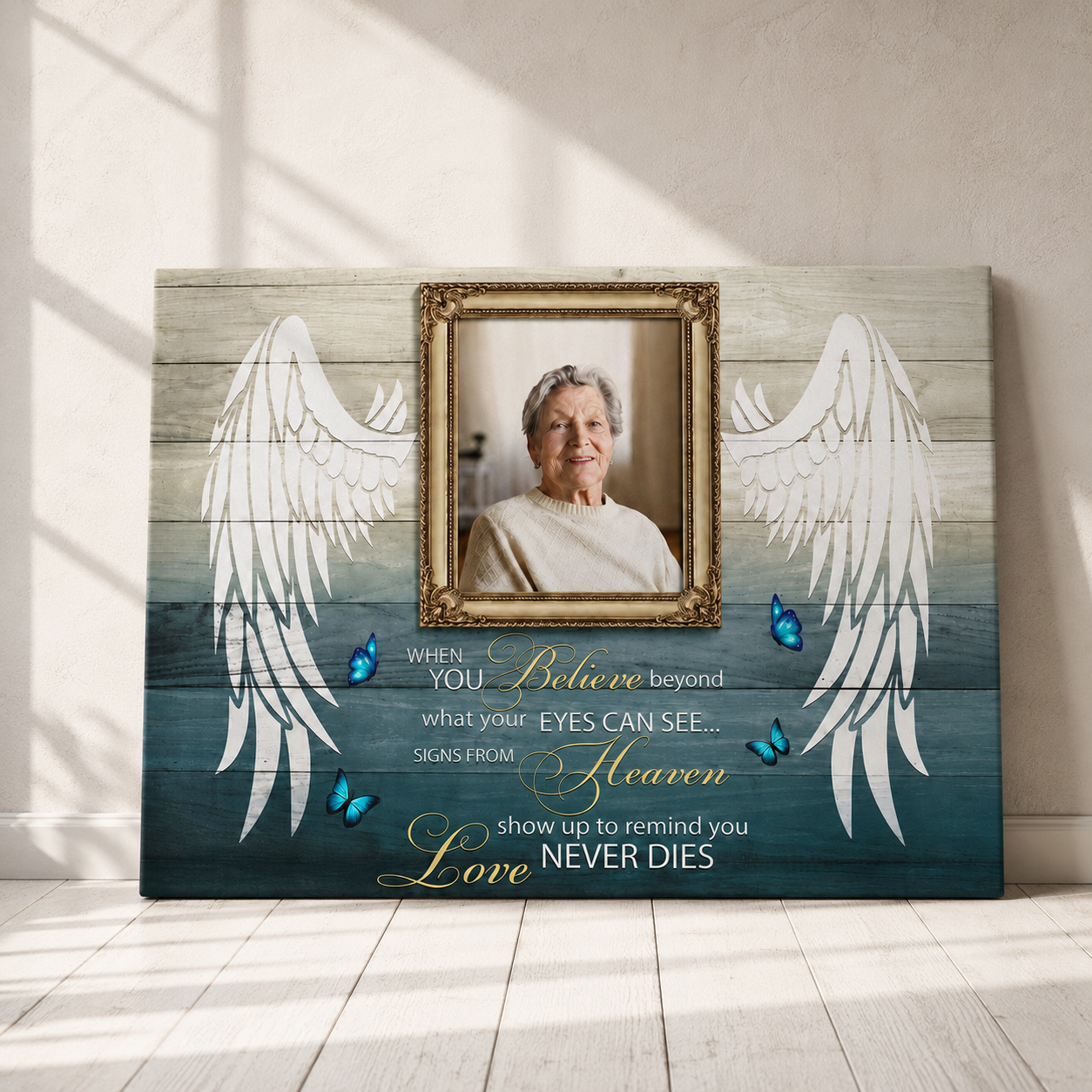 Your Wings Were Ready When You Believe Memorial Canvas | Memorial Gift For Loss
