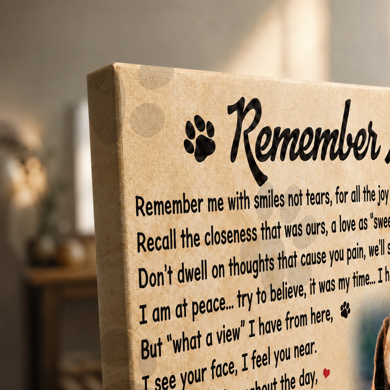 Remember Me Dog Poem | Custom Dog Memorial Canvas | Dog Memorial Gifts