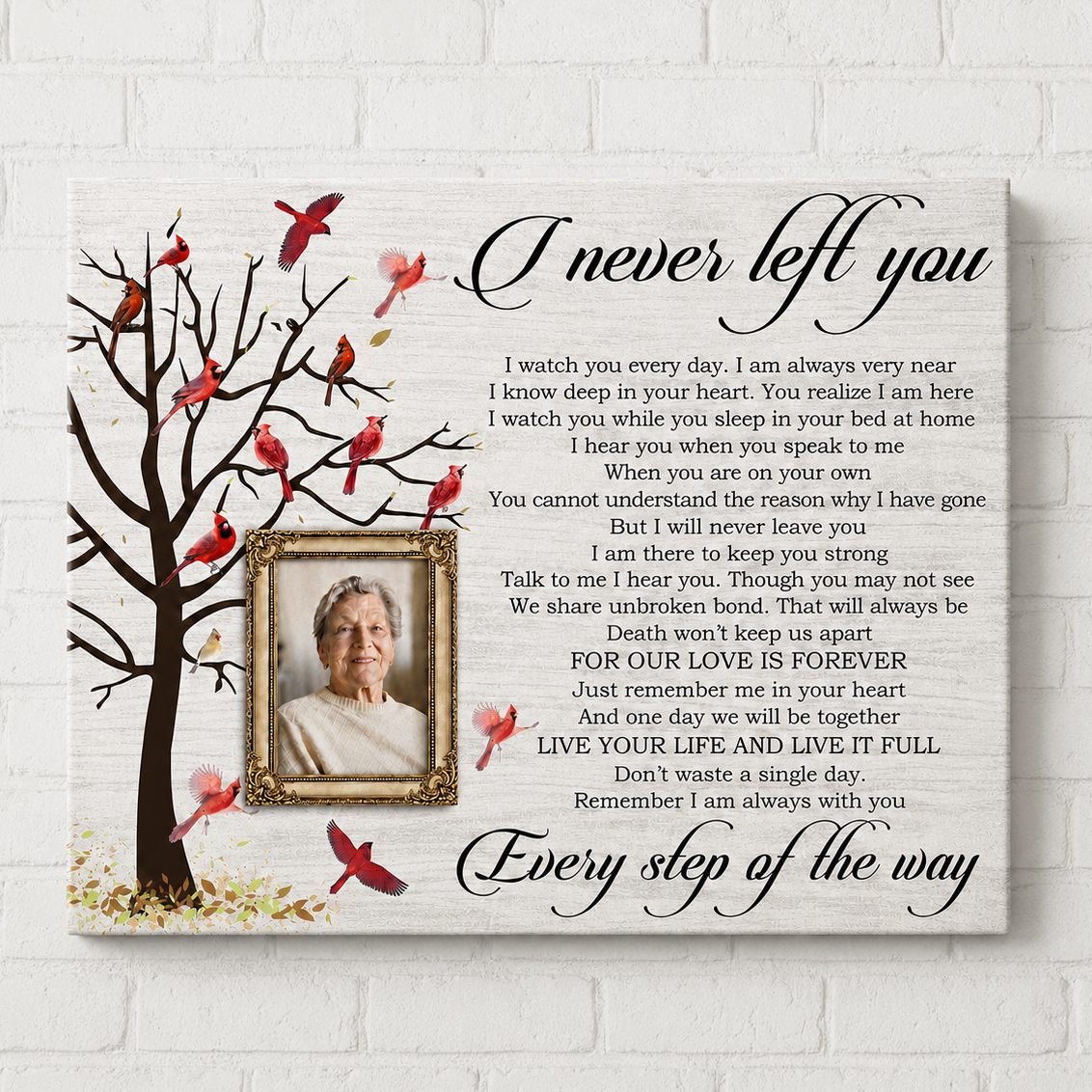 I Never Left You Poem | Memorial Canvas Print