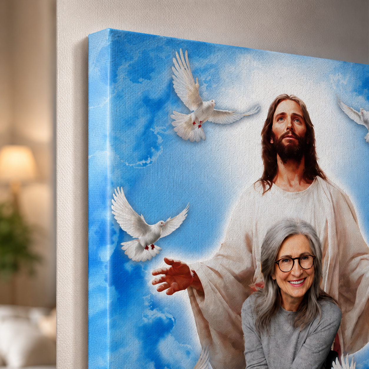 Safe In The Arm Of Jesus | Custom Memorial Canvas Print