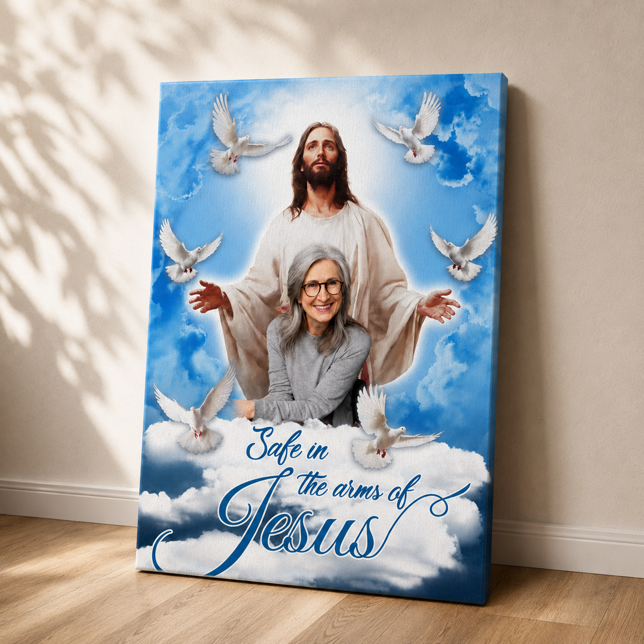 Safe In The Arm Of Jesus | Custom Memorial Canvas Print