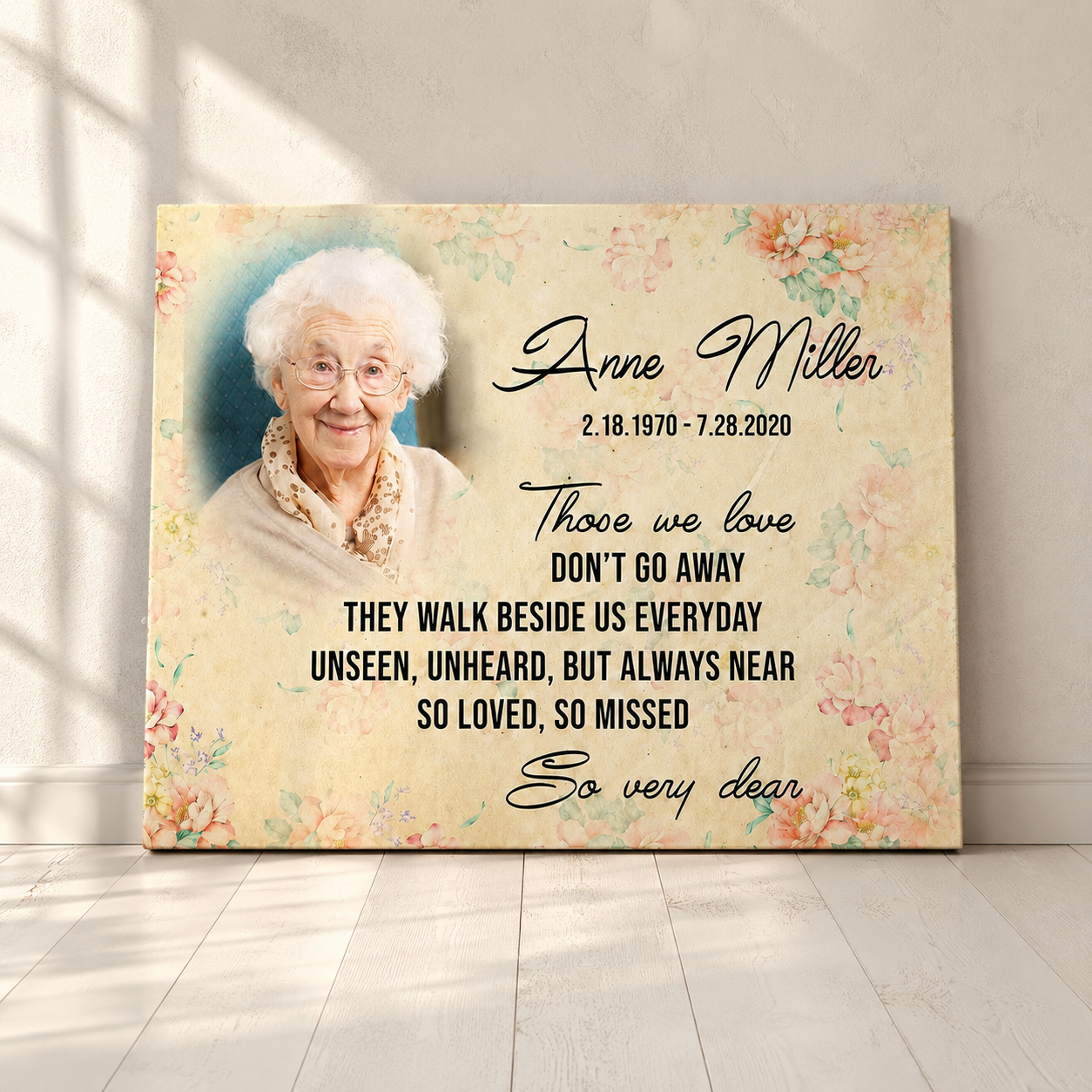 Those We Love Don't Go Away Memorial Canvas For Loss | Memorial Gift For Loss