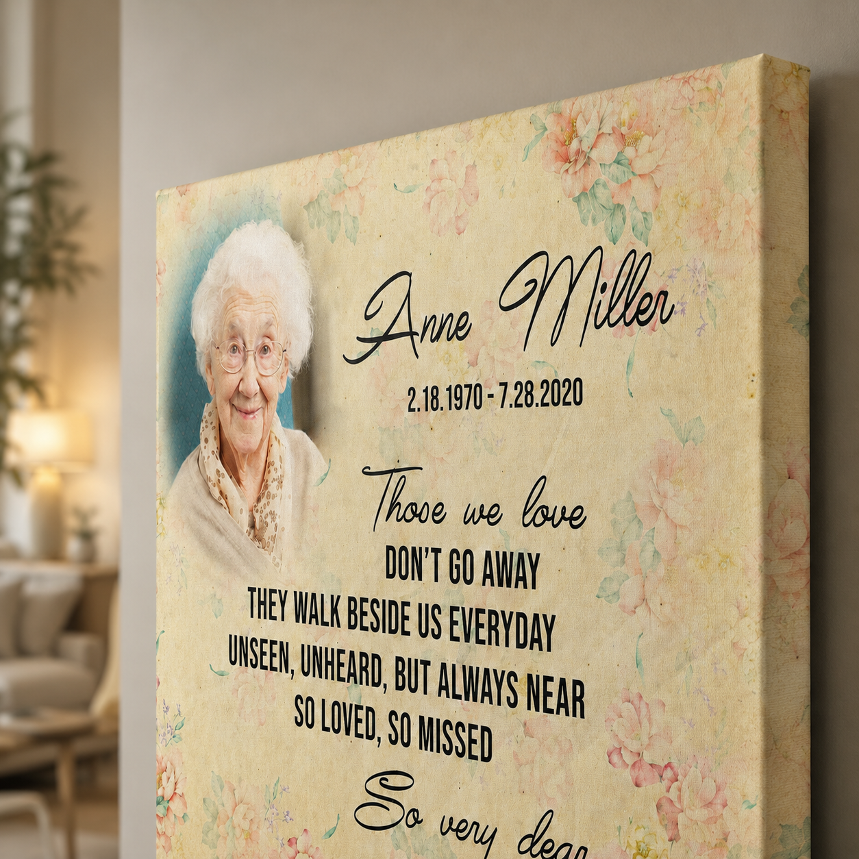 Those We Love Don't Go Away Memorial Canvas For Loss | Memorial Gift For Loss