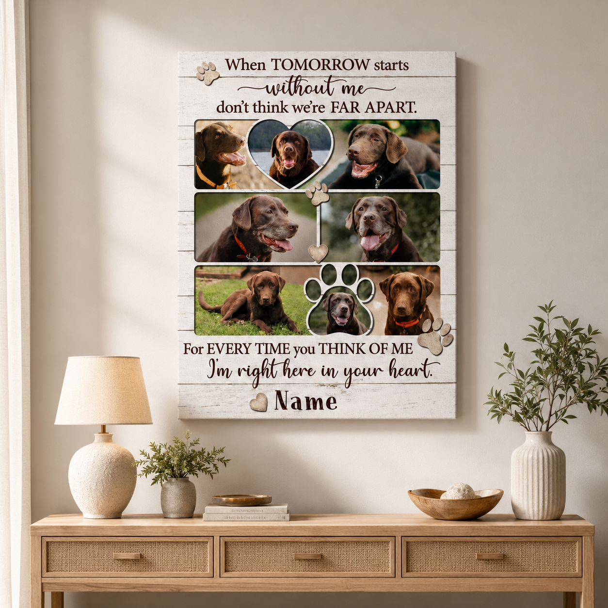 When Tomorrow Starts Without Me Dog Poem | Custom Dog Memorial Canvas Print