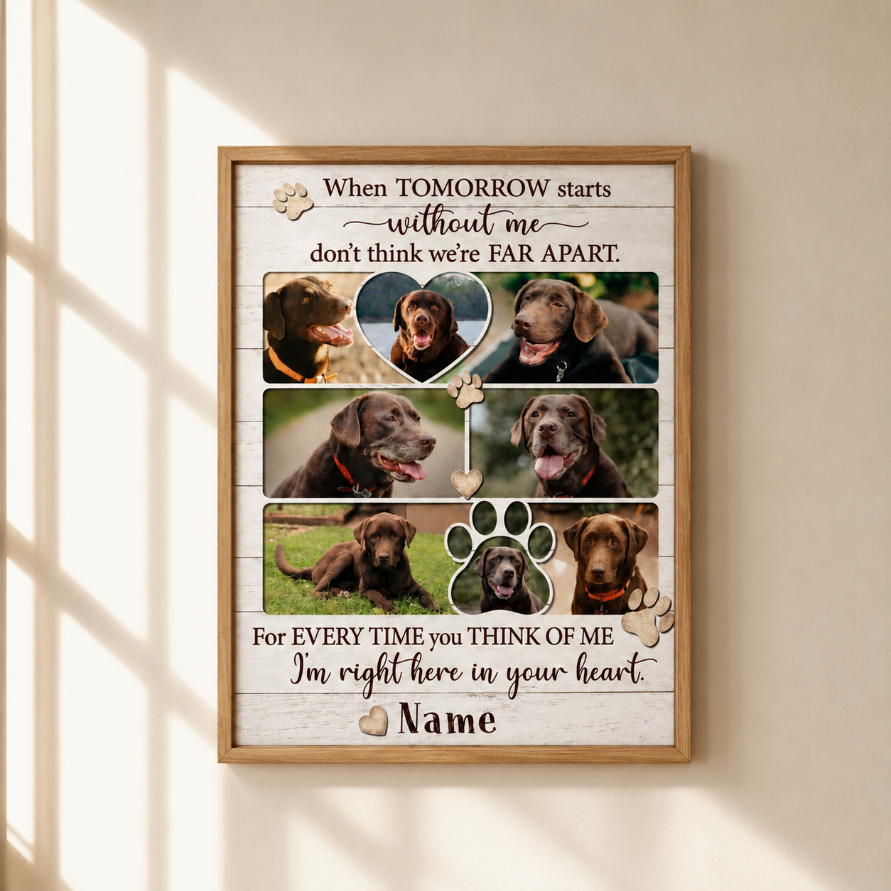 When Tomorrow Starts Without Me Dog Poem | Custom Dog Memorial Canvas Print