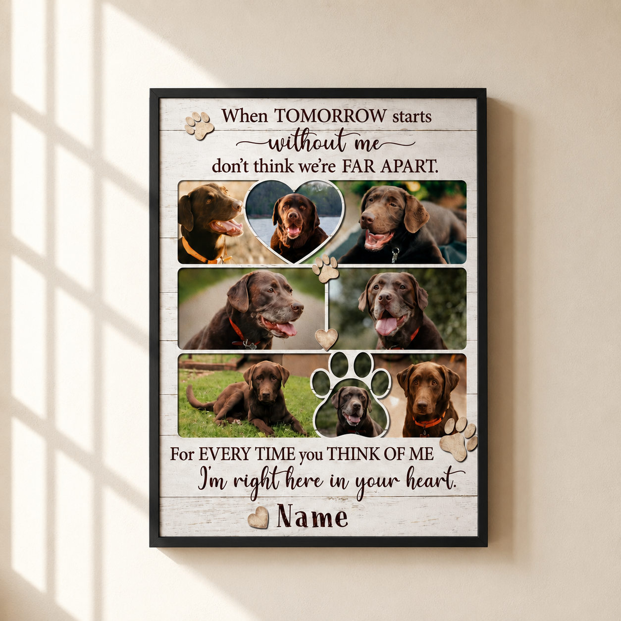 When Tomorrow Starts Without Me Dog Poem | Custom Dog Memorial Canvas Print