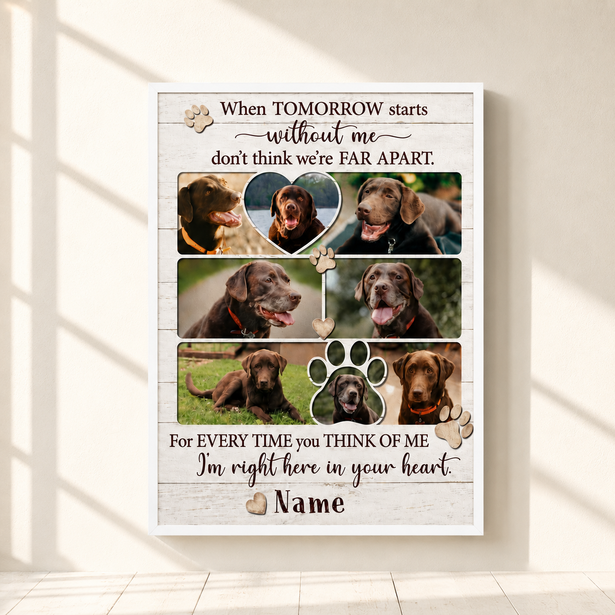 When Tomorrow Starts Without Me Dog Poem | Custom Dog Memorial Canvas Print