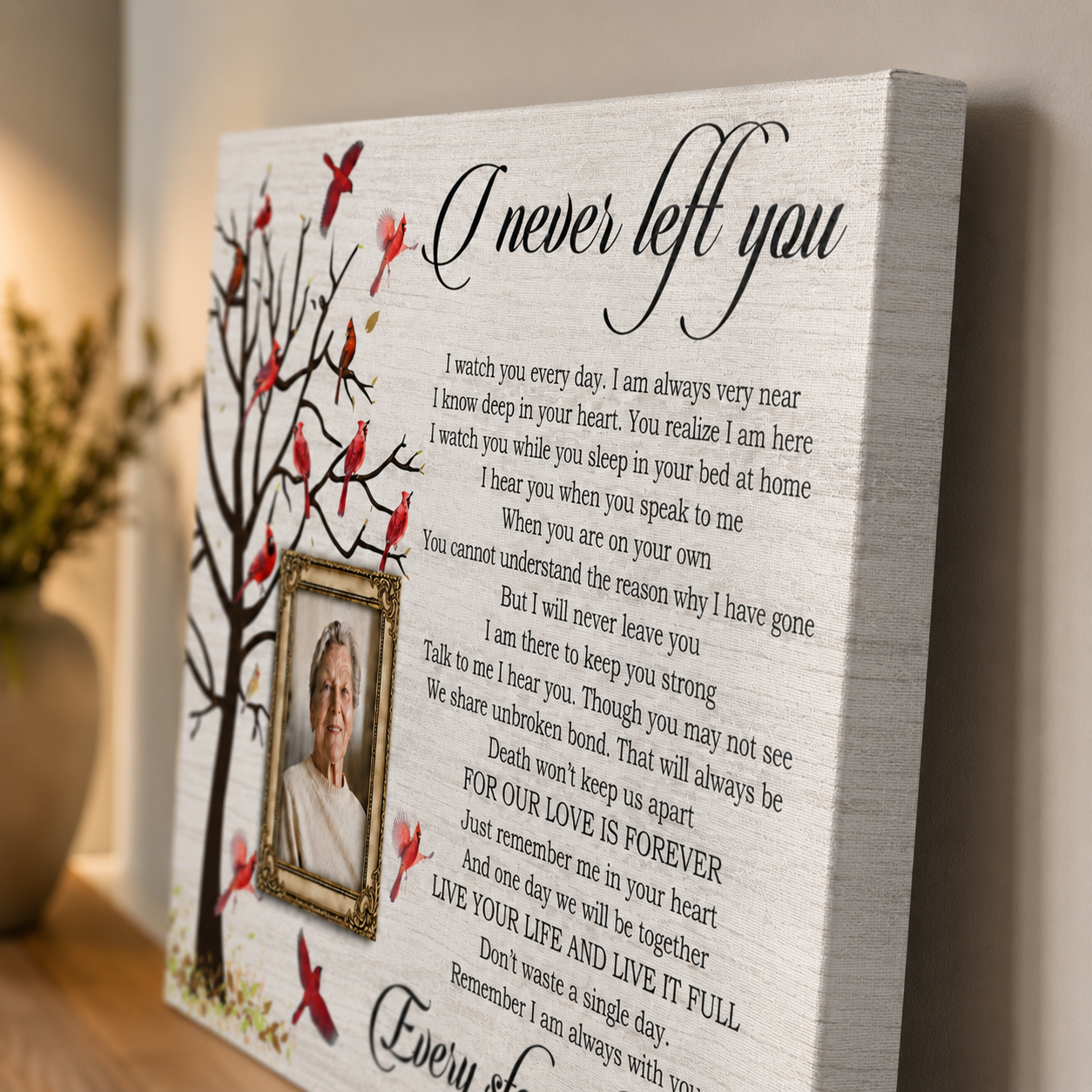 I Never Left You Poem | Memorial Canvas Print