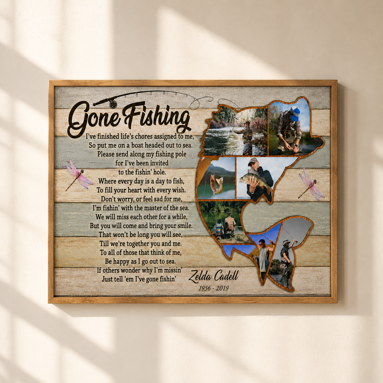 Gone Fishing Loss Memorial Canvas | Loss Memorial Gifts