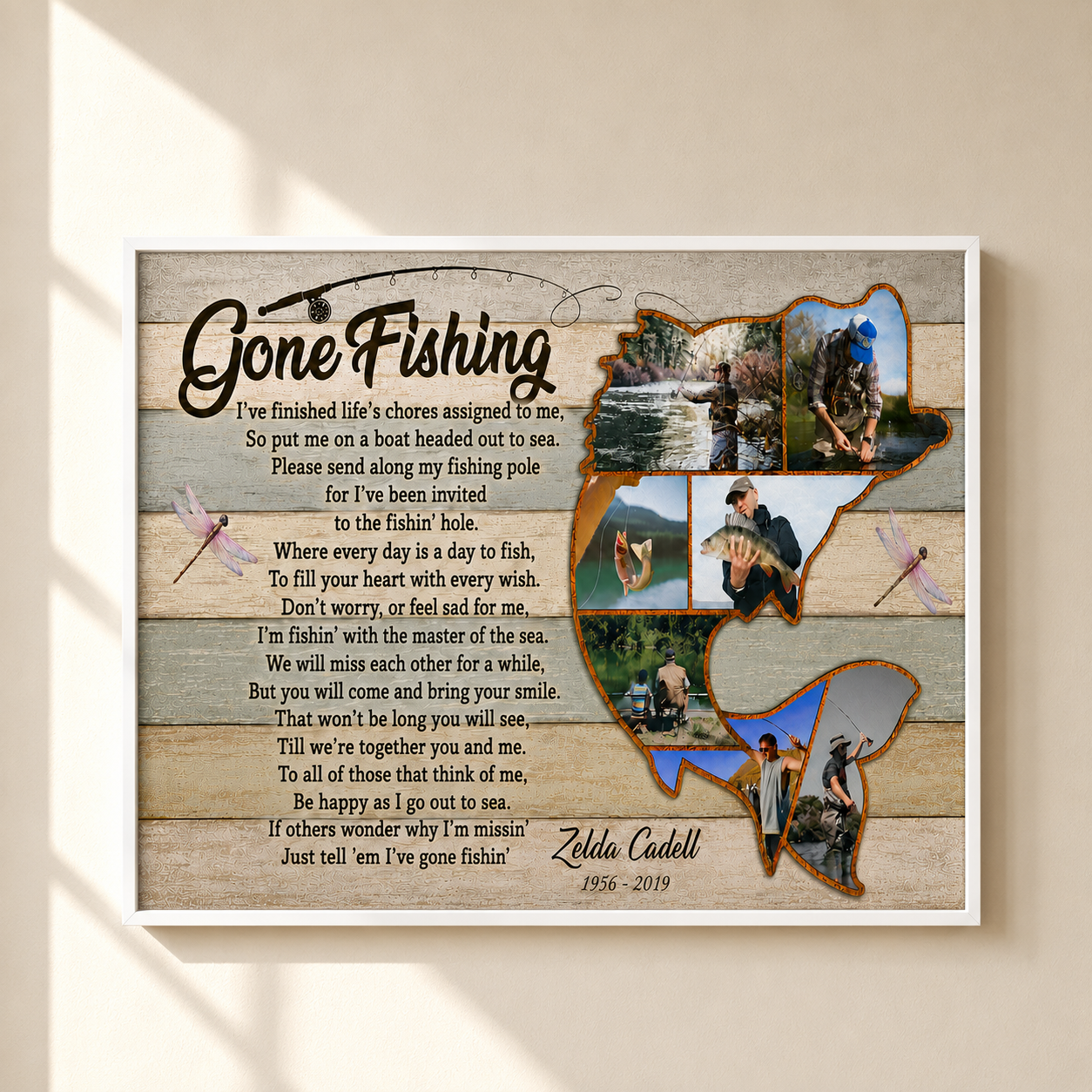 Gone Fishing Loss Memorial Canvas | Loss Memorial Gifts