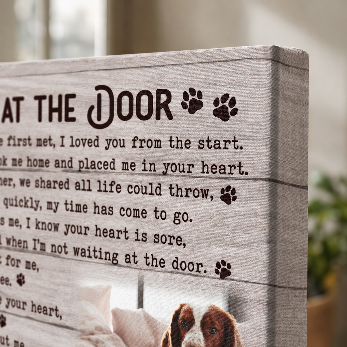 Waiting At The Door Poem | Custom Dog Memorial Canvas | Dog Memorial Gifts