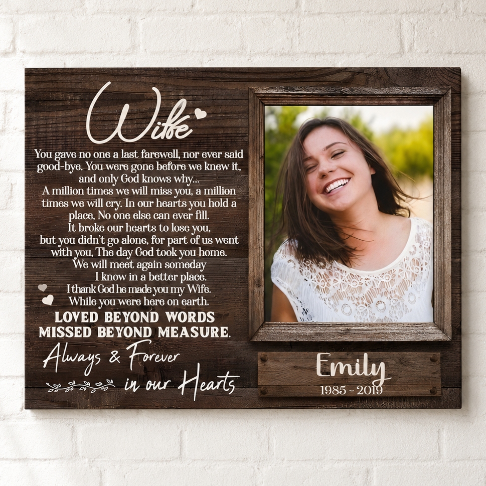 Always and Forever In Our Hearts | Custom Memorial Canvas Print