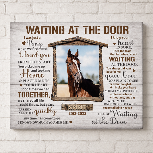 Waiting At The Door Horse Poem | Custom Horse Memorial Canvas Print