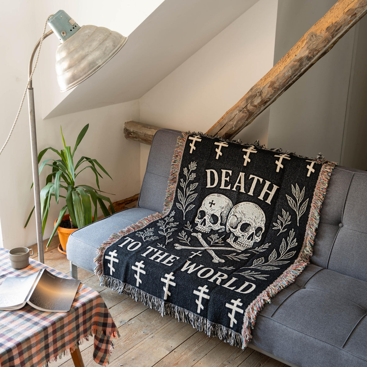 Christian Tapestry Woven Blanket | Death To The World Orthodox Christian Tapestry