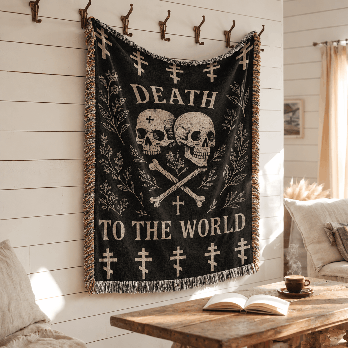 Christian Tapestry Woven Blanket | Death To The World Orthodox Christian Tapestry