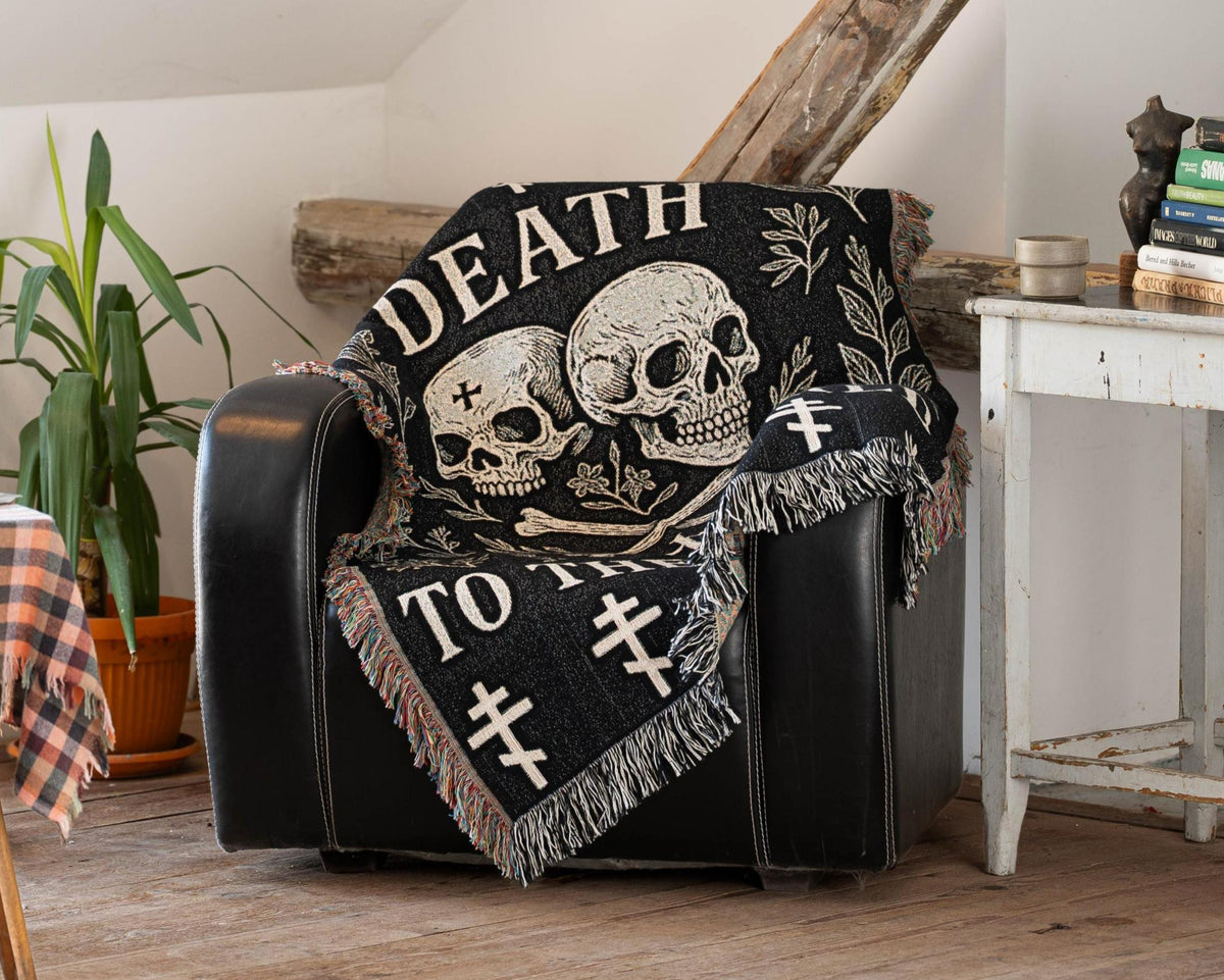 Christian Tapestry Woven Blanket | Death To The World Orthodox Christian Tapestry