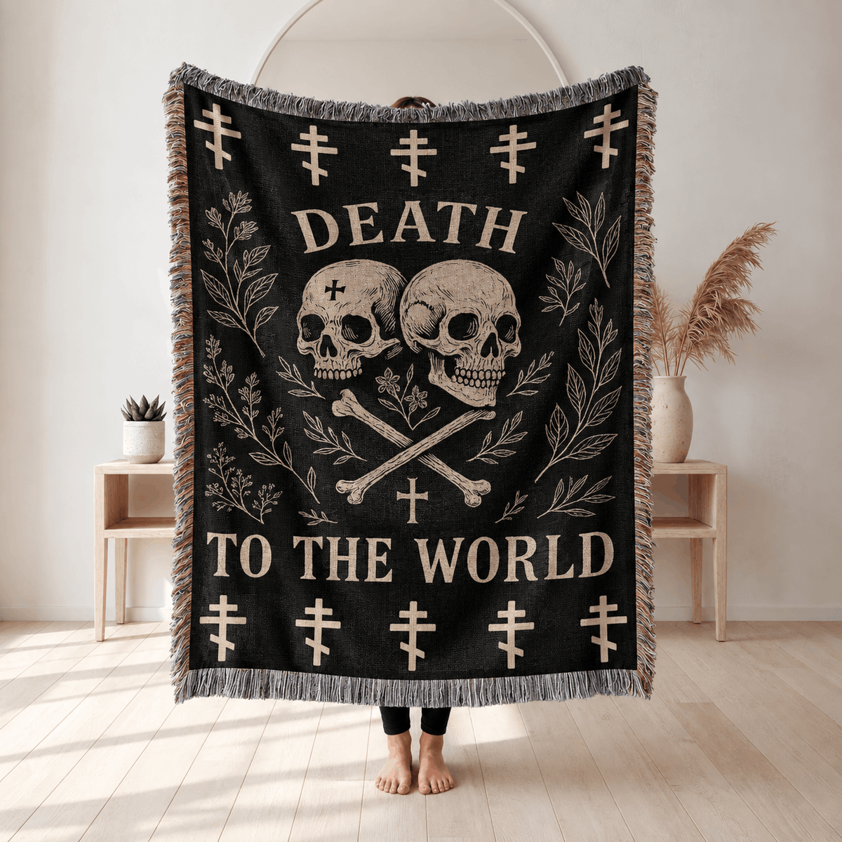 Christian Tapestry Woven Blanket | Death To The World Orthodox Christian Tapestry