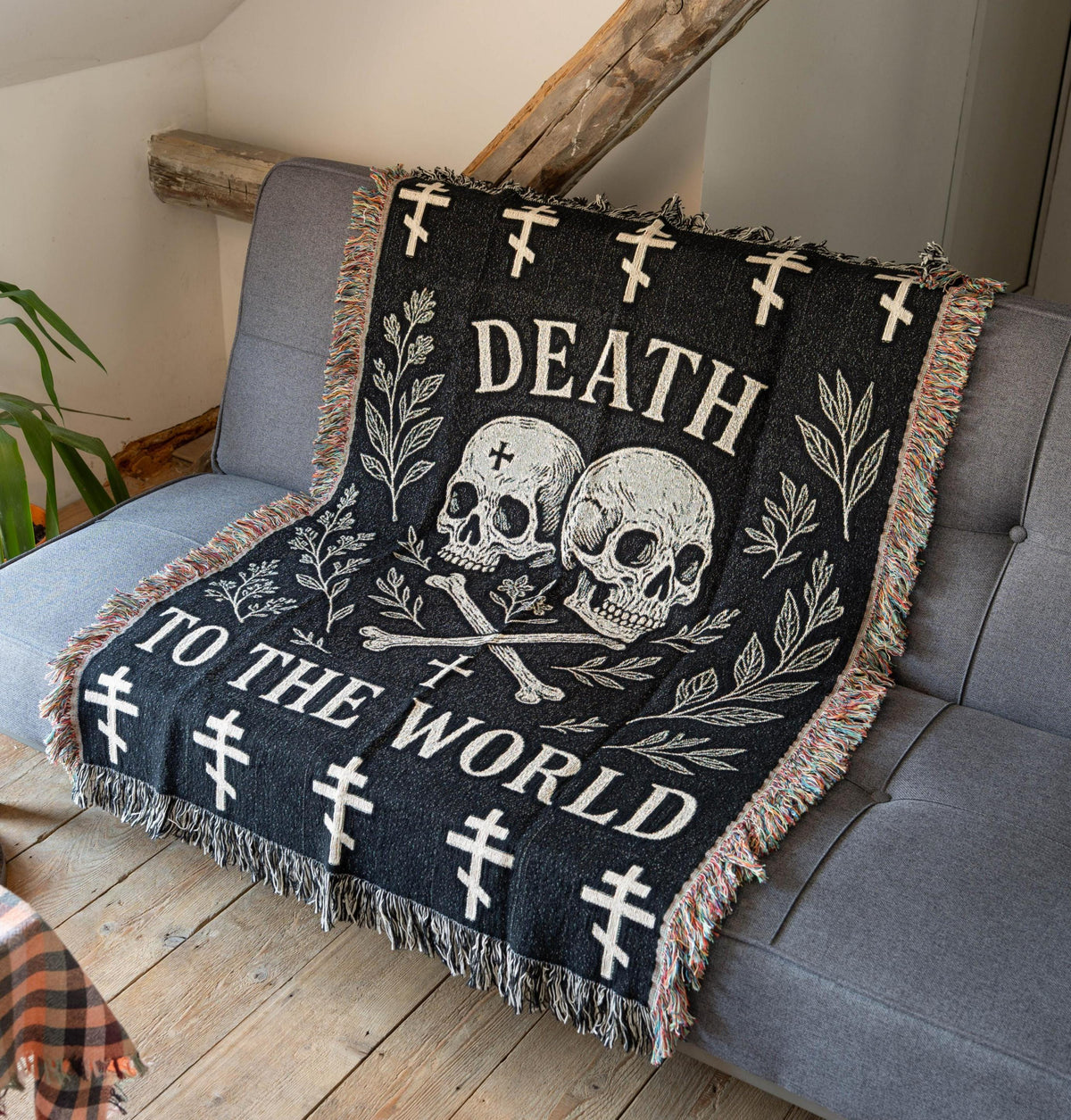 Christian Tapestry Woven Blanket | Death To The World Orthodox Christian Tapestry