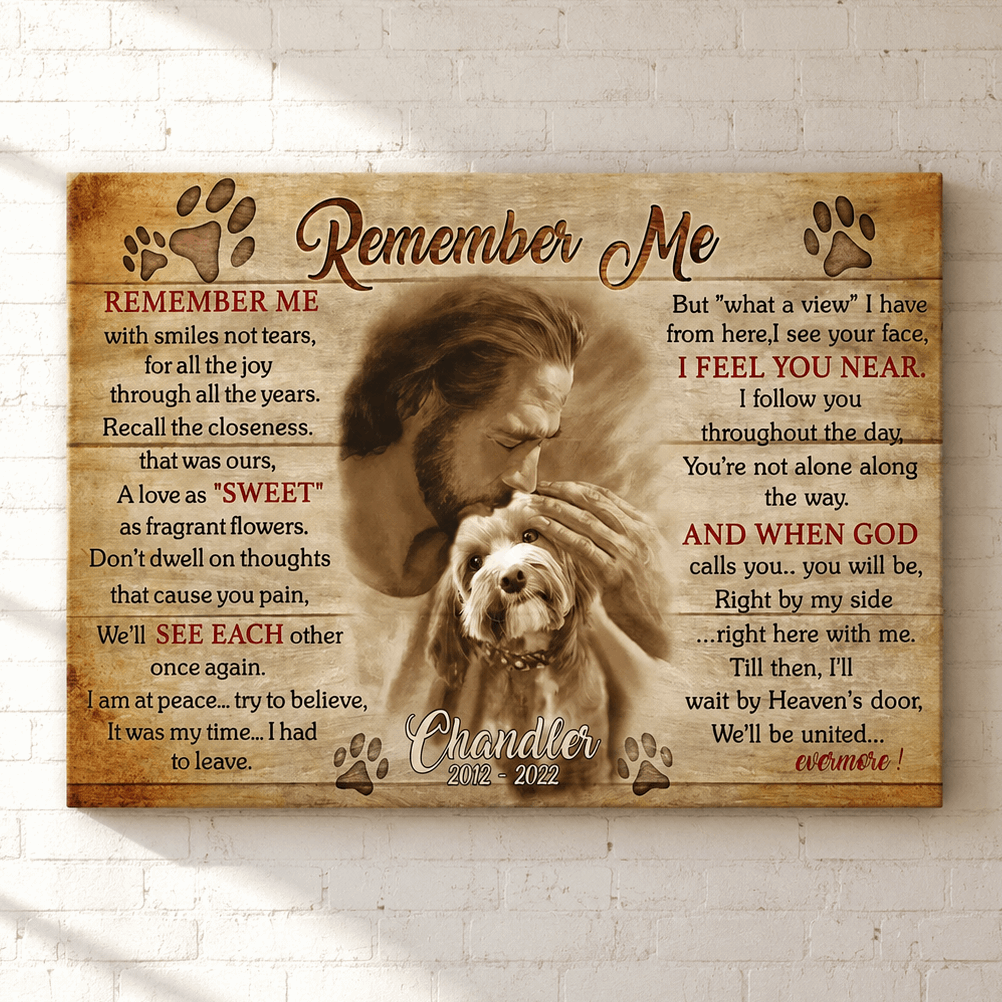Custom Dog Memorial Canvas 