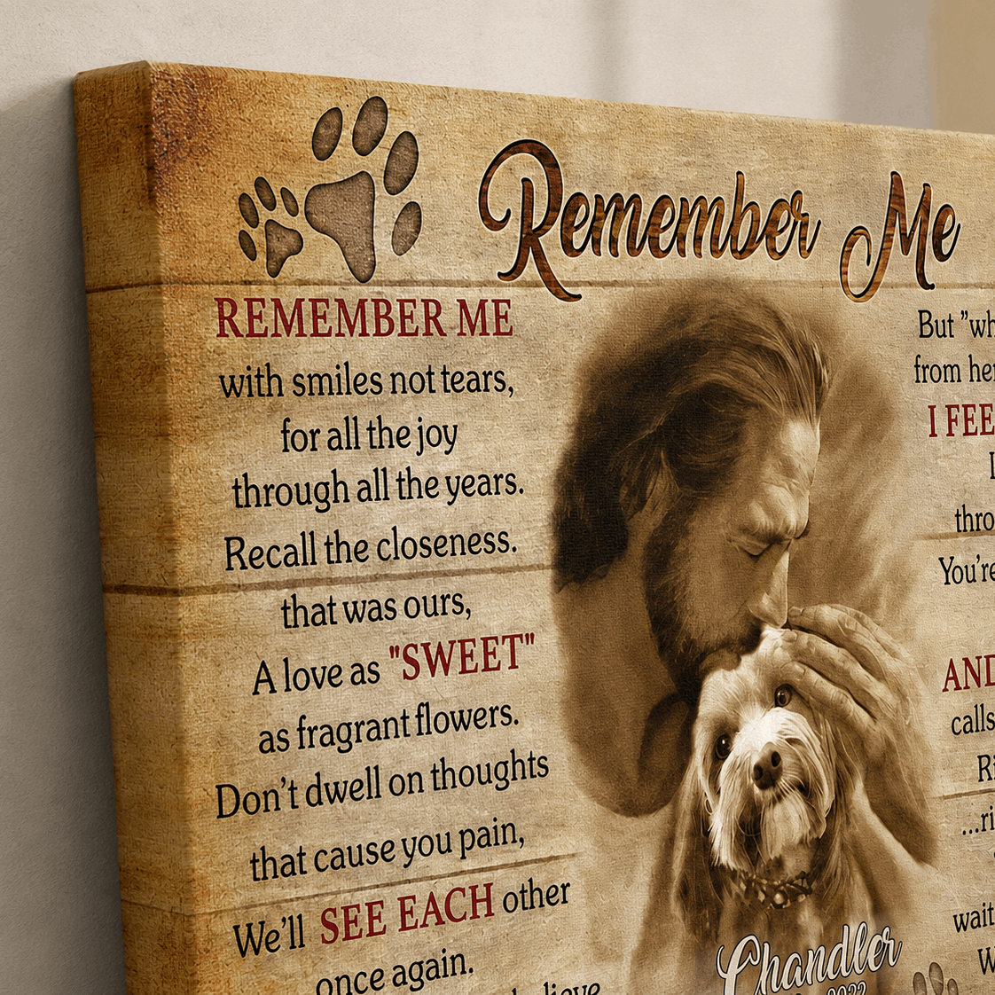 Custom Dog Memorial Canvas 