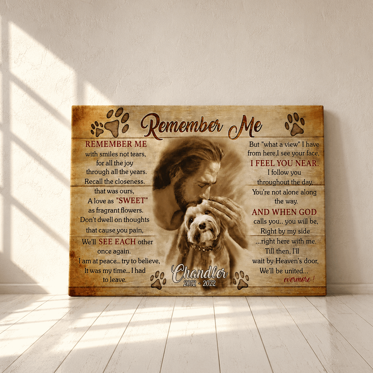 Custom Dog Memorial Canvas 