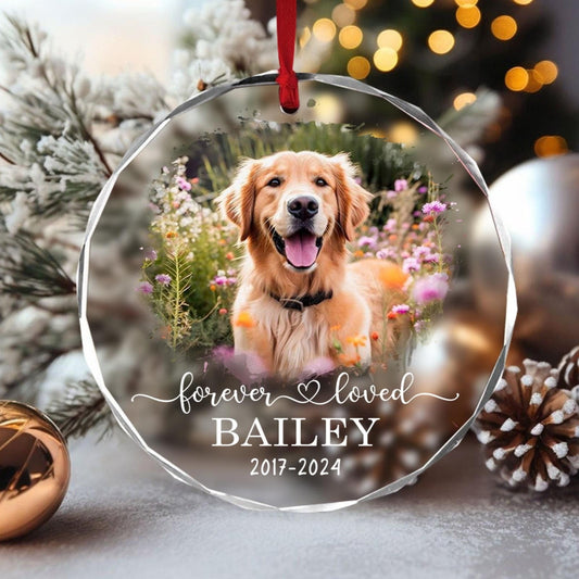 Custom Dog Memorial Crystal Ornament