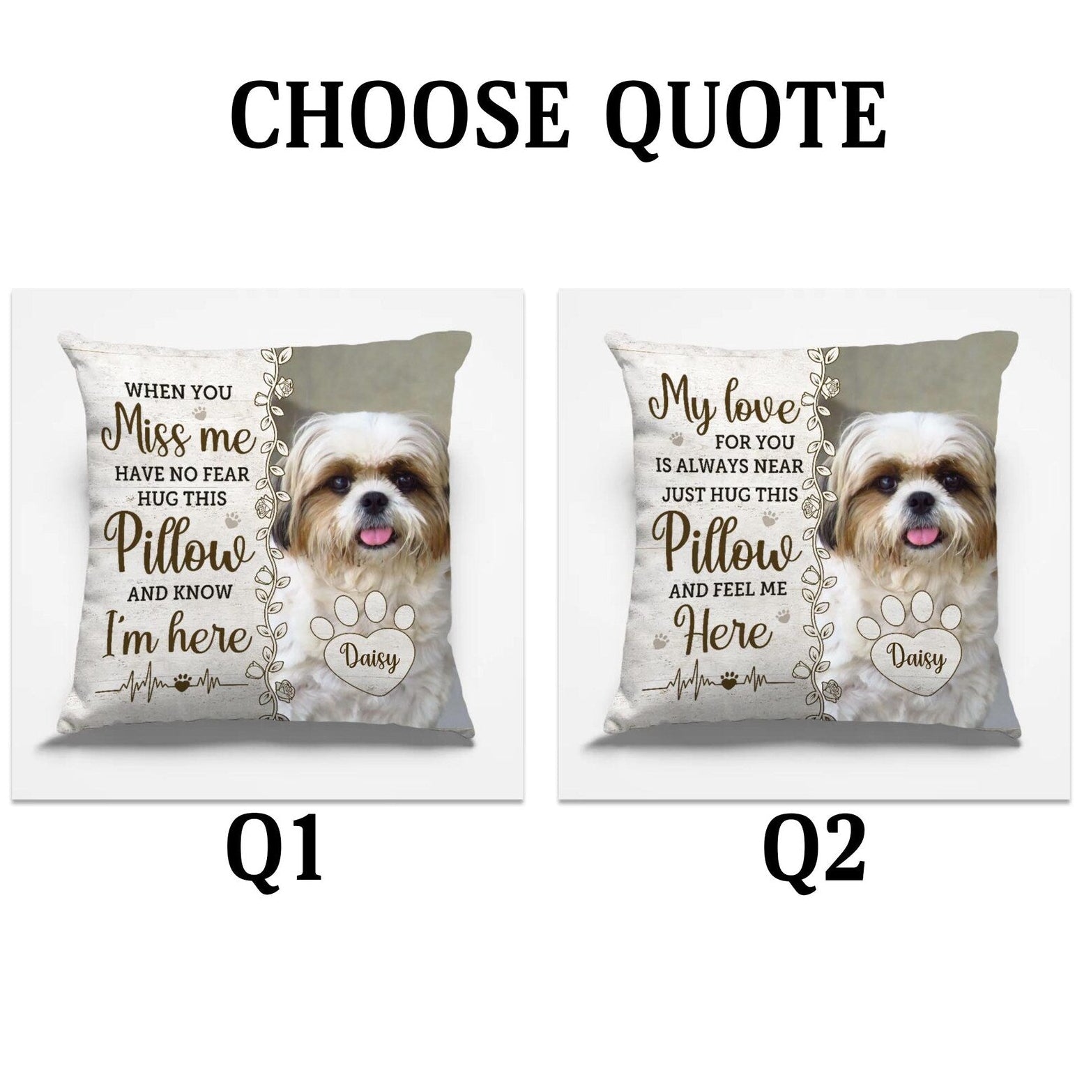 Custom Dog Memorial Canvas Throw Pillow