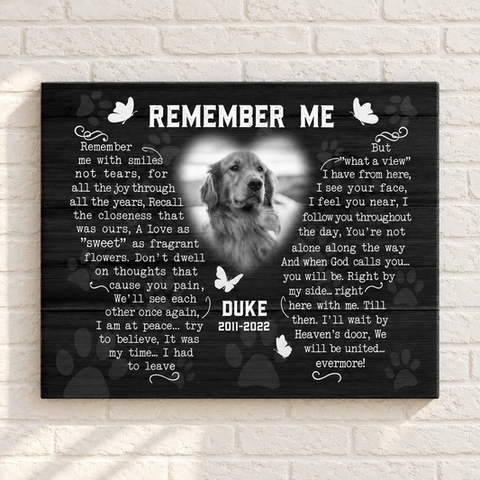 Custom Dog Memorial Canvas 