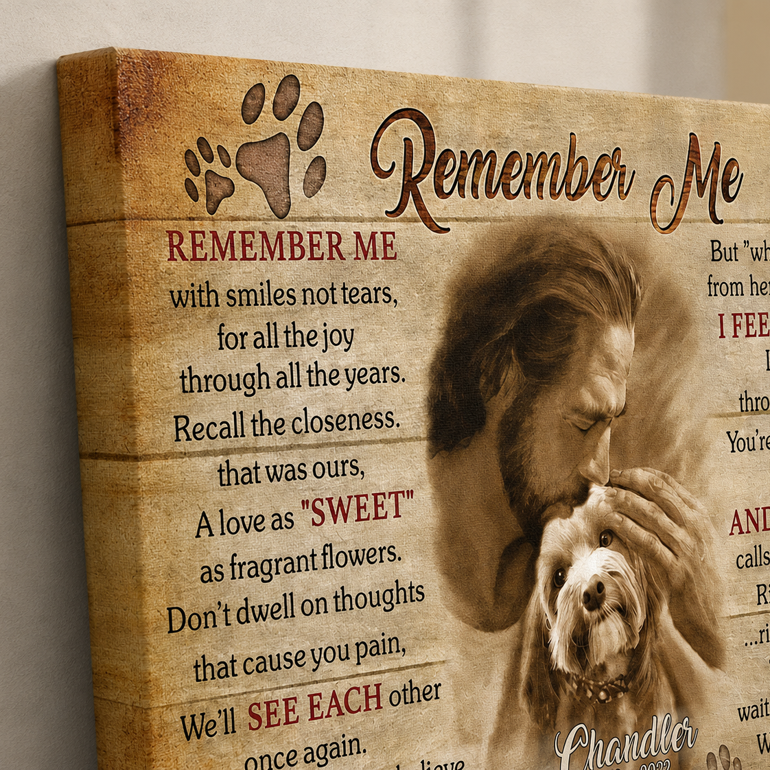 Custom Dog Memorial Canvas 
