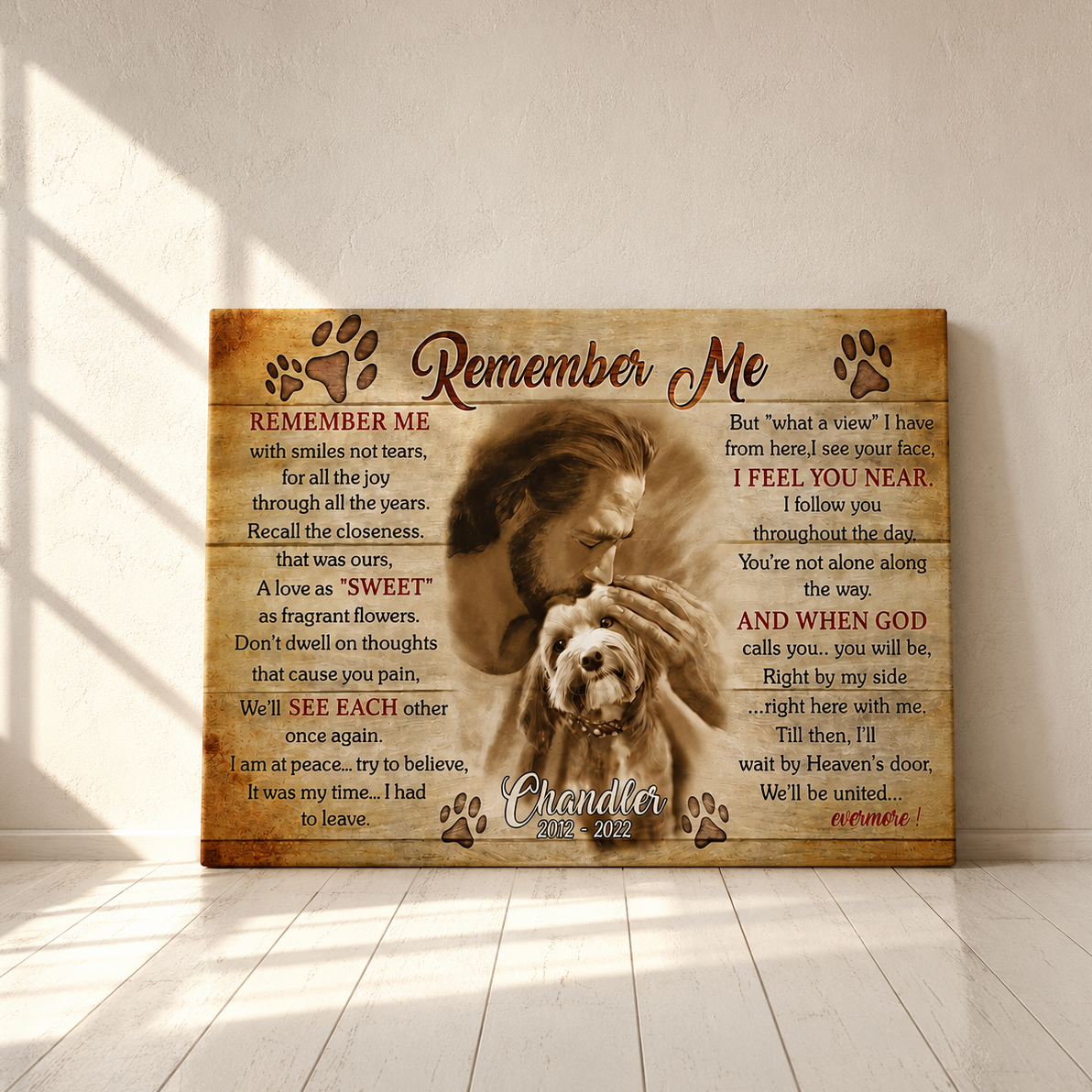 Custom Dog Memorial Canvas 