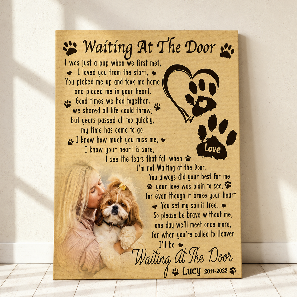 Custom Dog Memorial Canvas Print
