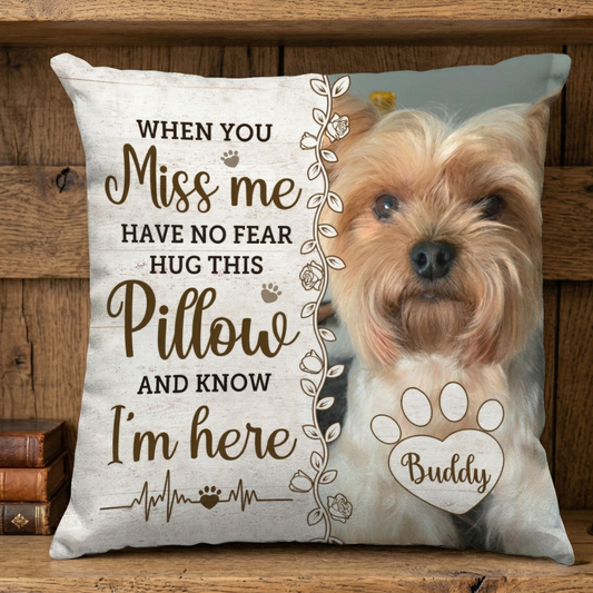 Custom Dog Memorial Canvas Throw Pillow