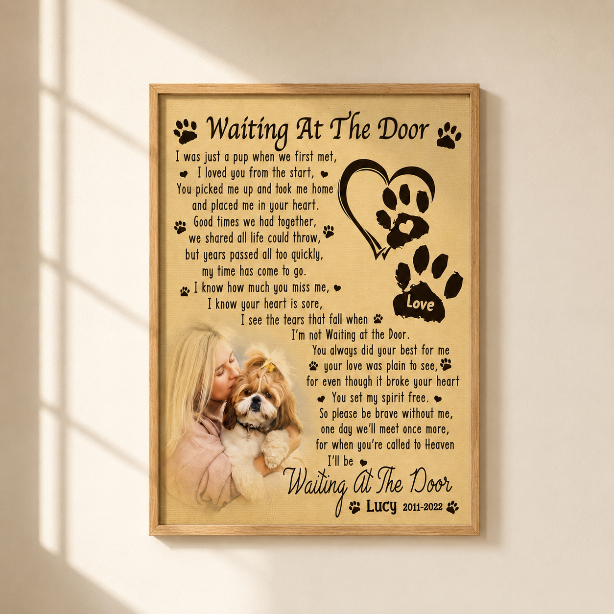 Custom Dog Memorial Framed Canvas Nature