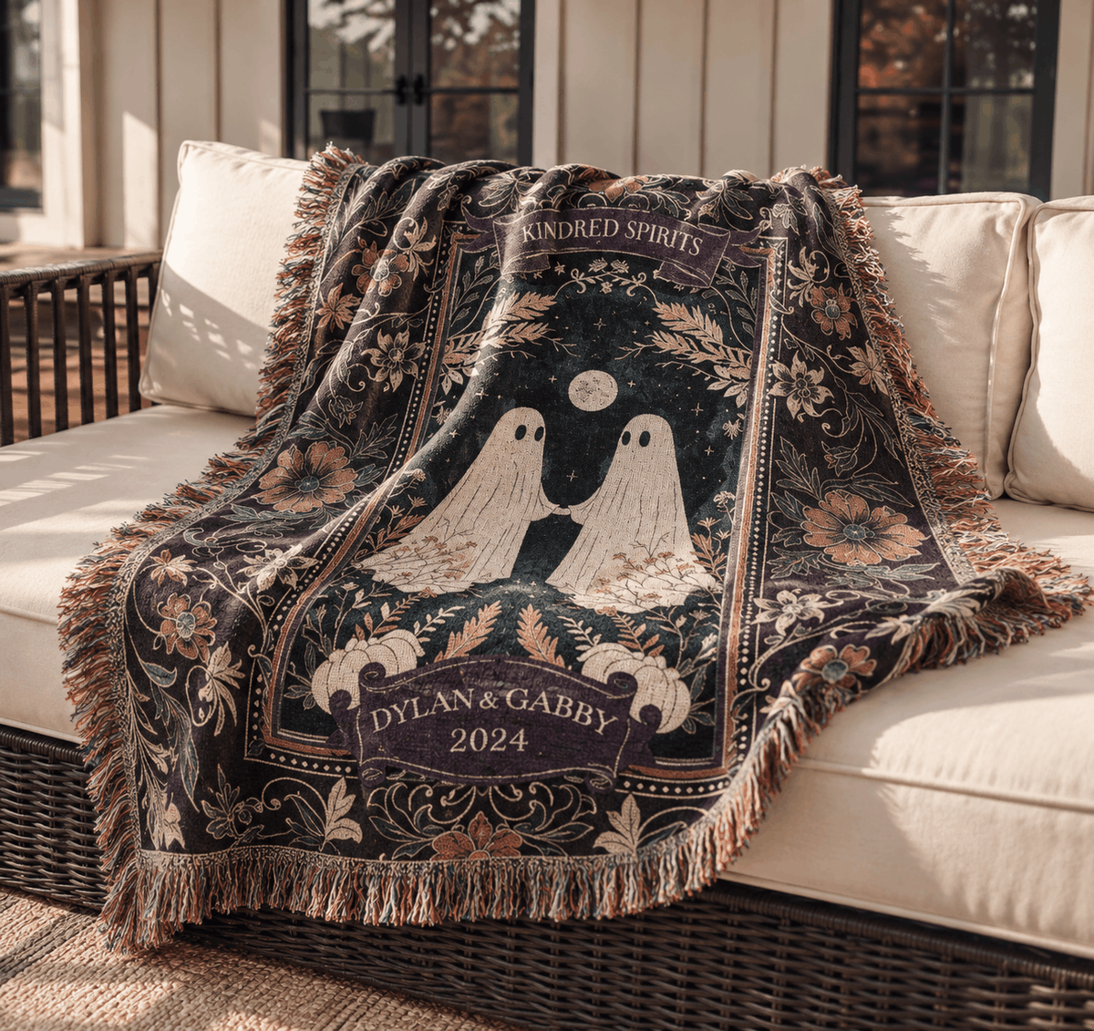 Ghost Lovers Custom Tapestry | Custom Tapestry Woven Blanket For Couple