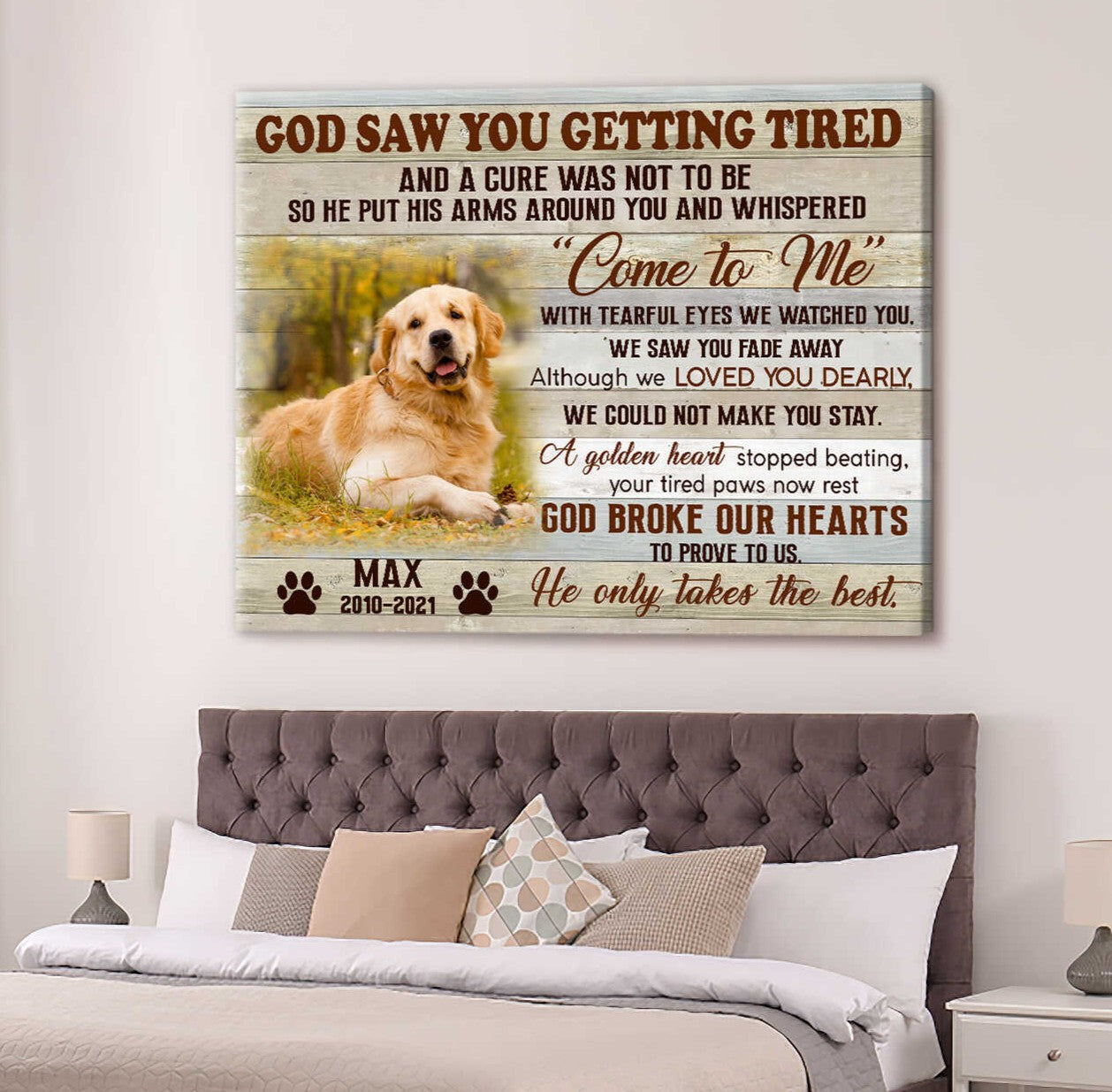 God Saw You Getting Tired | Custom Dog Memorial Canvas | Dog Memorial Gifts