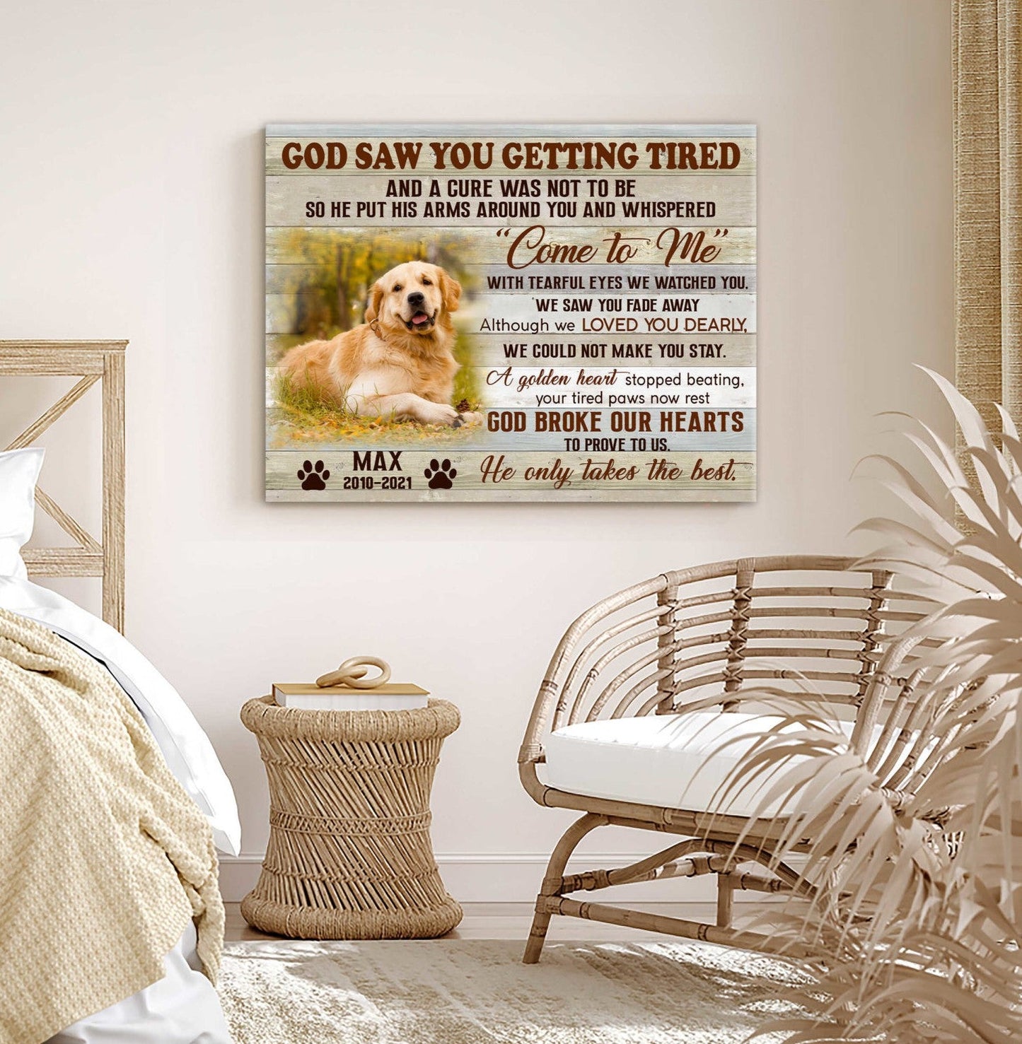God Saw You Getting Tired | Custom Dog Memorial Canvas | Dog Memorial Gifts