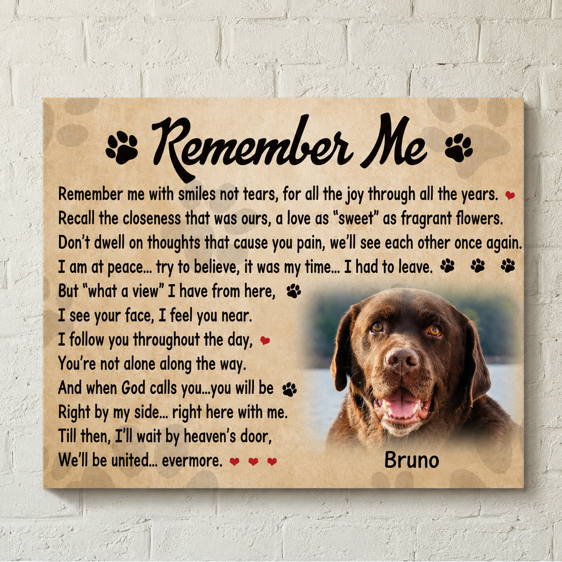 Dog memorial gifts Remember me poem 