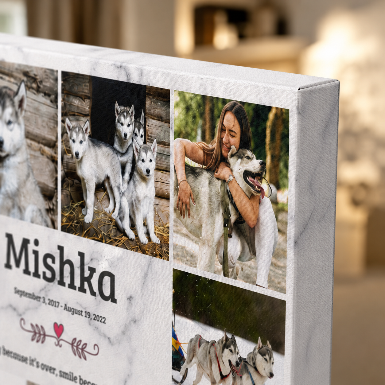 Don't Cry Because It's Over Custom Dog Memorial Canvas