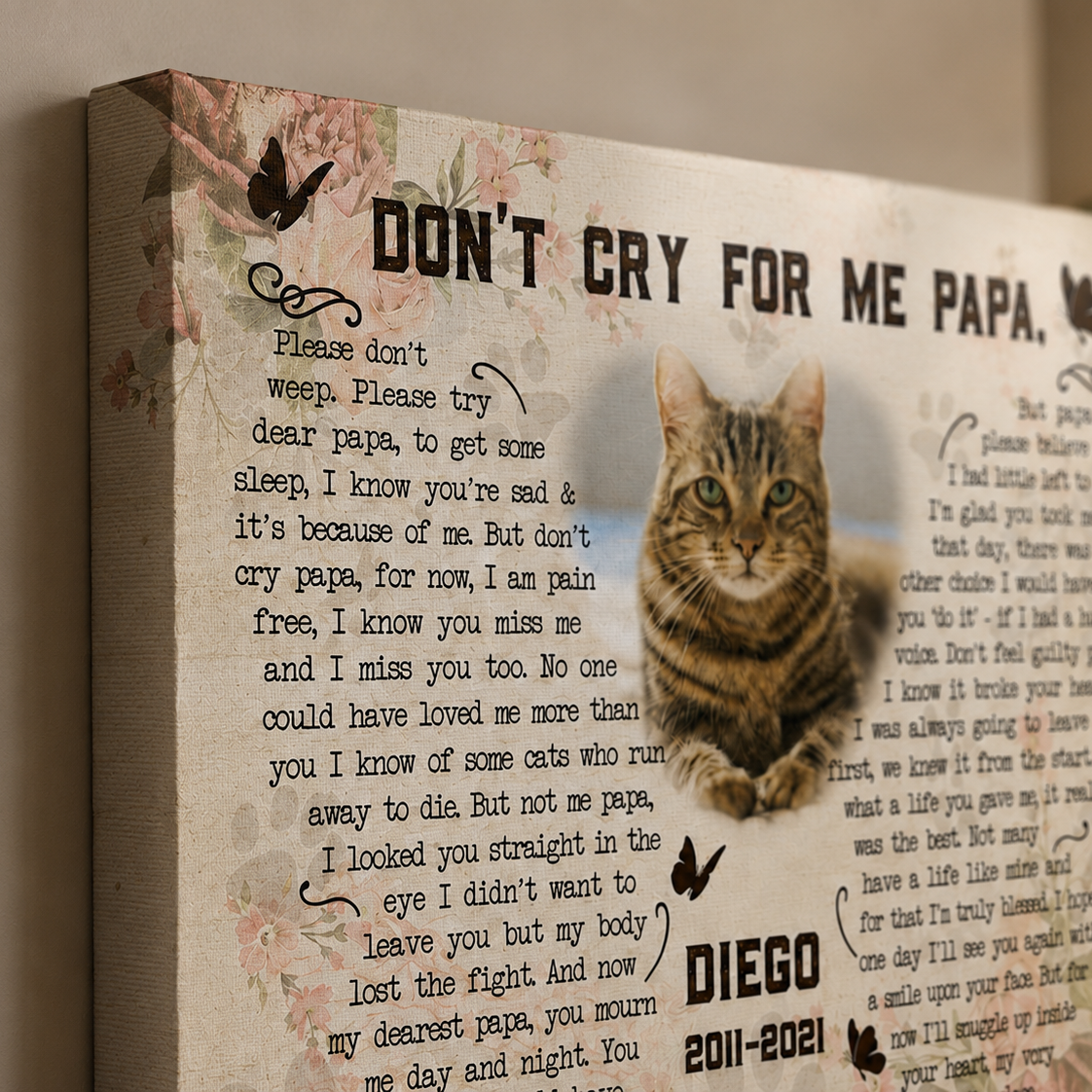 Don't Cry For Me PaPa Dog Poem