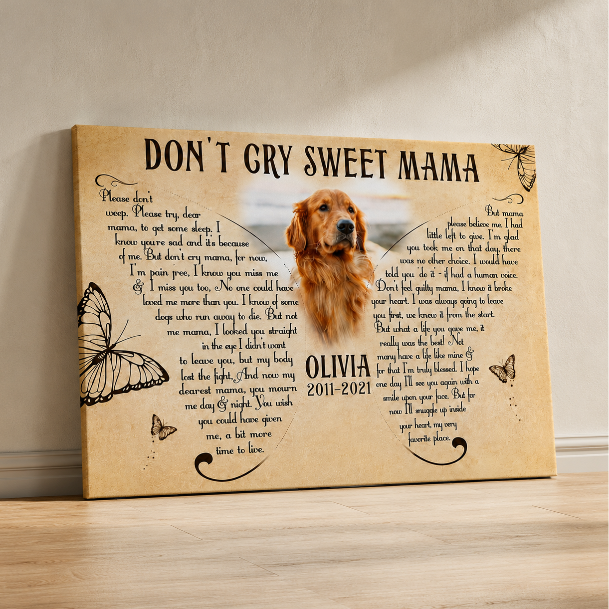 Don't Cry Sweet Mama Dog Poem