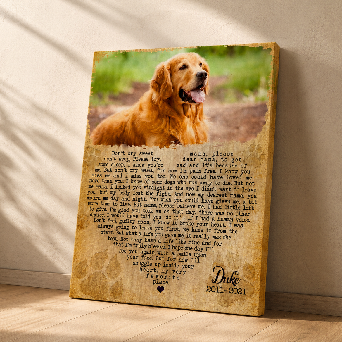 Don't Cry Sweet Mama Dog Poem