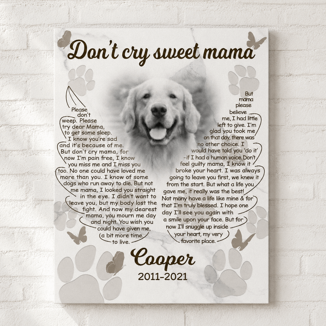 Dont Cry Sweet Mama Poem