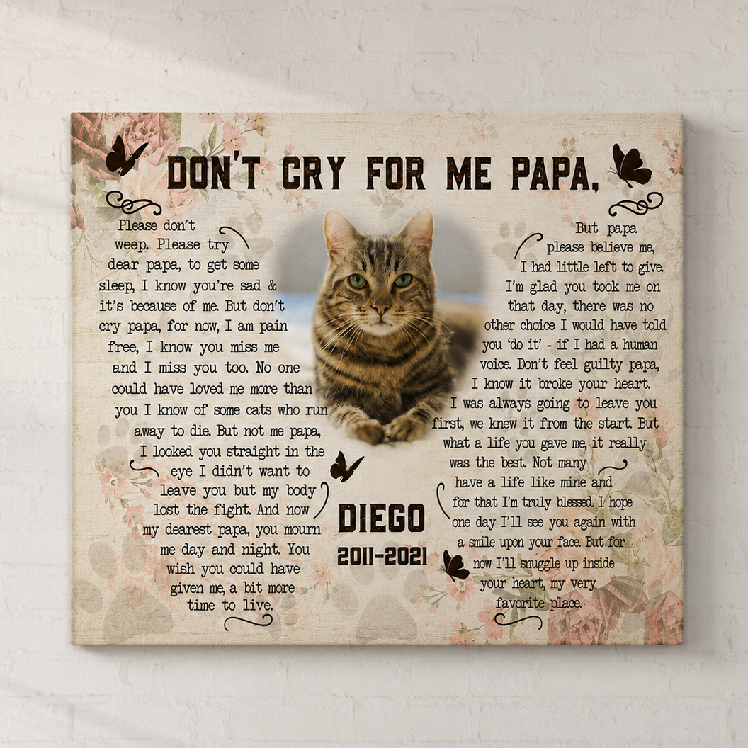 Dont Cry For Me Poem Cat Memorial Gifts