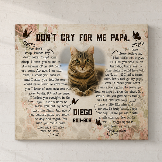 Dont Cry For Me Poem Cat Memorial Gifts