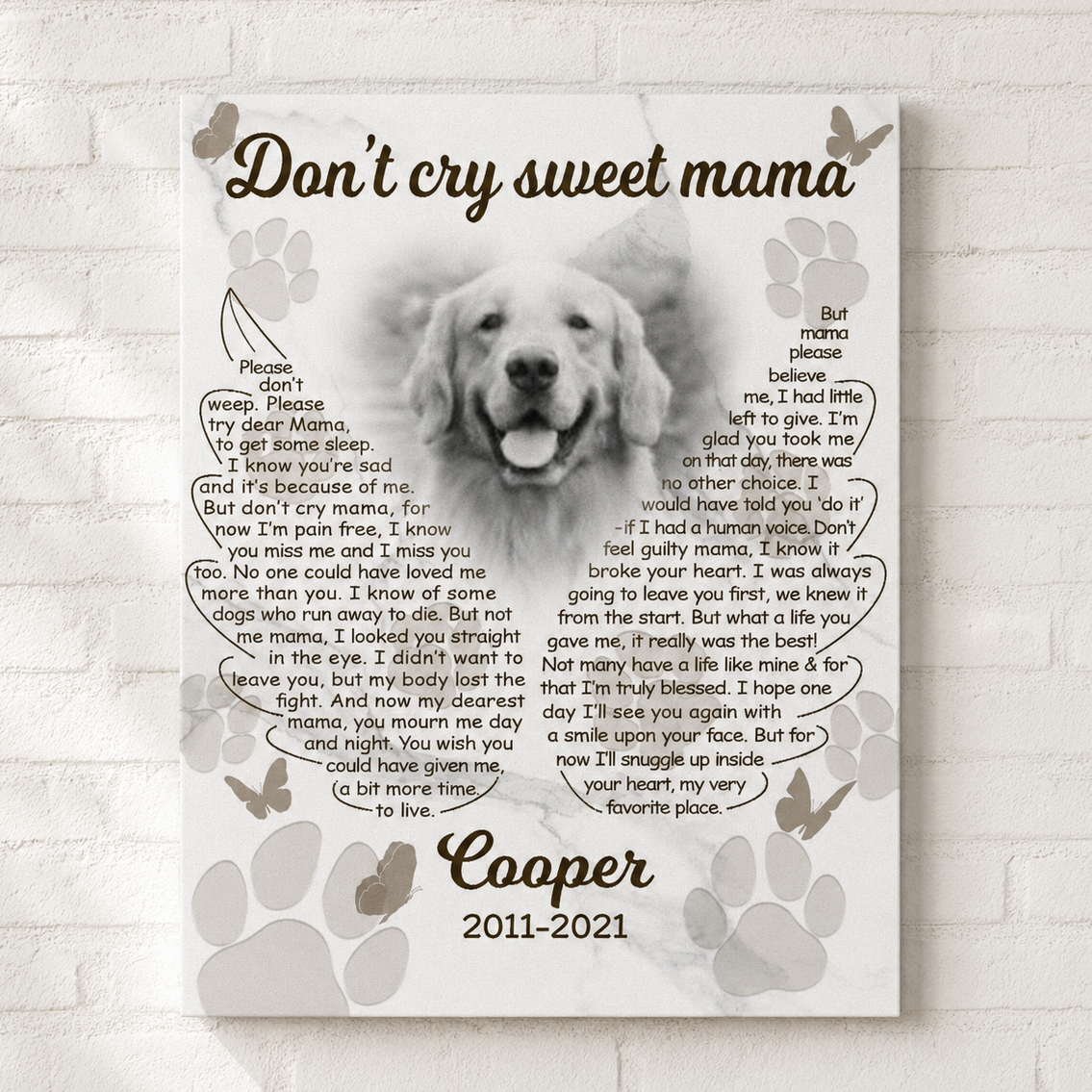Dont Cry Sweet Mama Poem