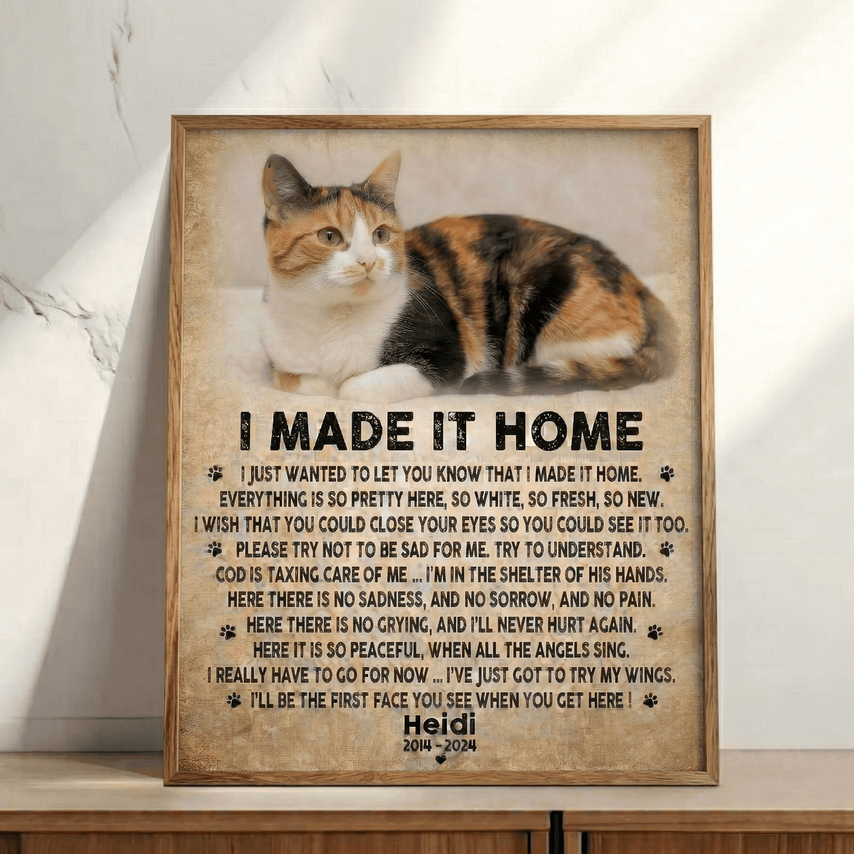 I Made It Home Poem Cat Memorial Canvas Cat Memorial Gifts