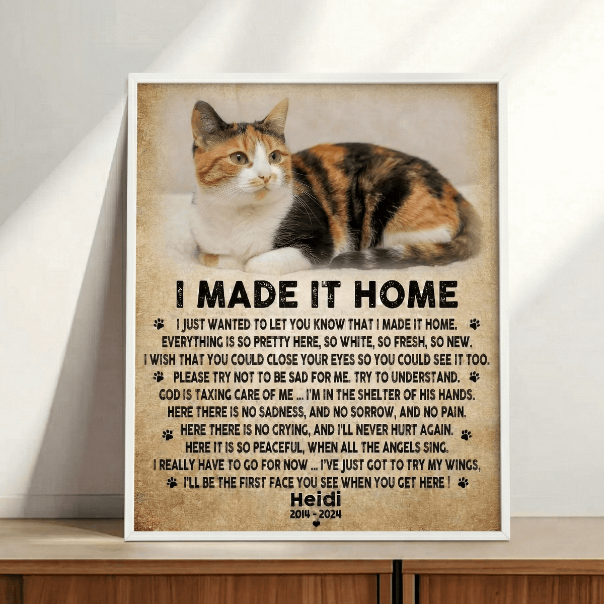 I Made It Home Poem Cat Memorial Canvas Cat Memorial Gifts