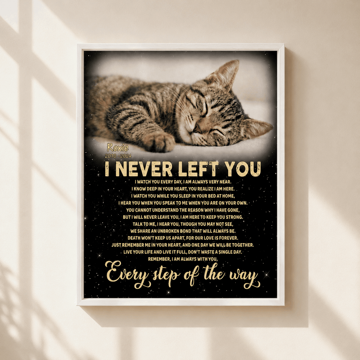 I Never Left You Cat Poem Custom Cat Memorial Canvas Print Premium White